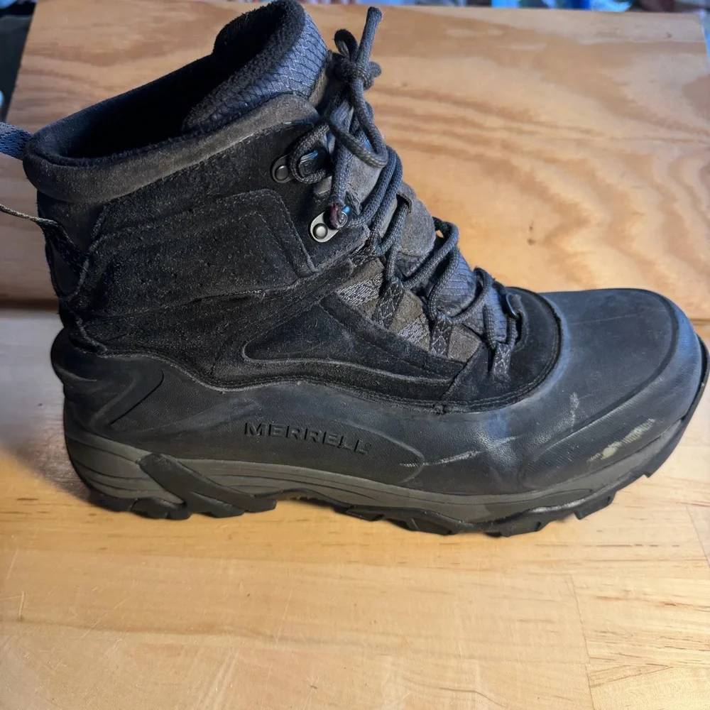 Merrell 13 Ice Jam waterproof Black winter boots hiking work Footwear